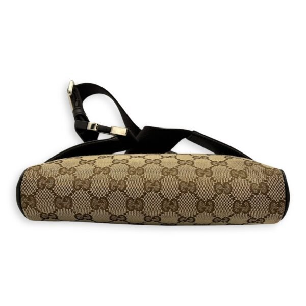 GG Belt Bag Brown in Canvas, Silver hardware - Image 5