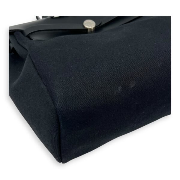 Herbag A Dos 31 Black Backpack in Canvas, Silver hardware - Image 12