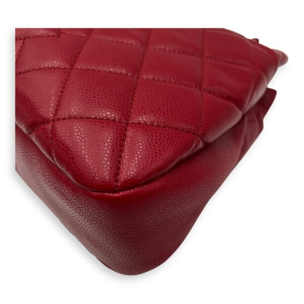 CC Shoulder Bag Red in Caviar Leather, Silver hardware - Image 11