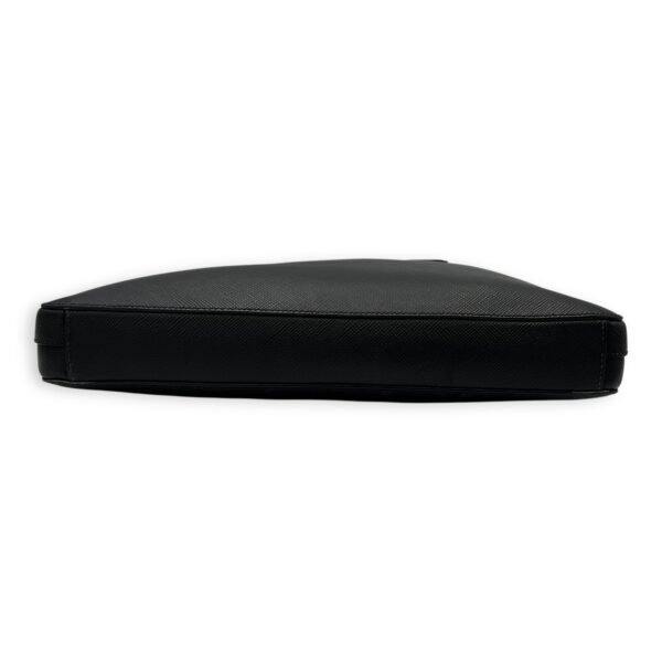 Logo Black Briefcase in Saffiano Leather, Silver hardware - Image 5