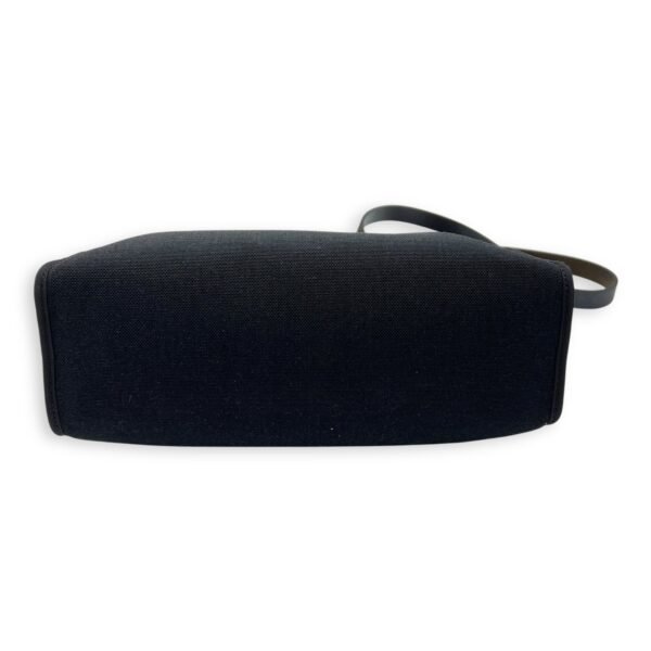 Herbag 31 Black Top Handle Bag in Canvas, Silver hardware - Image 5