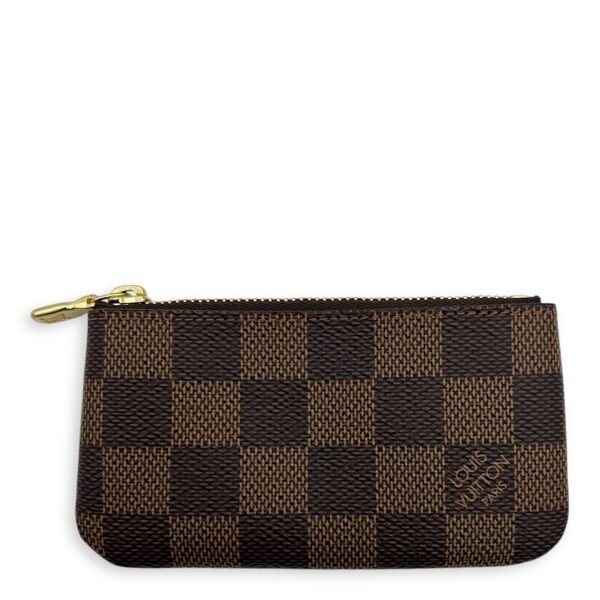 Key Damier Ebene Pouch in Coated Canvas, Gold hardware