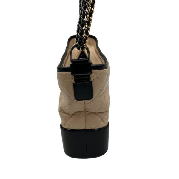 Gabrielle Large Beige Shoulder Bag in Calfskin, Mixed hardware - Image 5