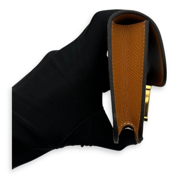 Constance Slim Toffee Wallet in Epsom, Gold hardware - Image 5