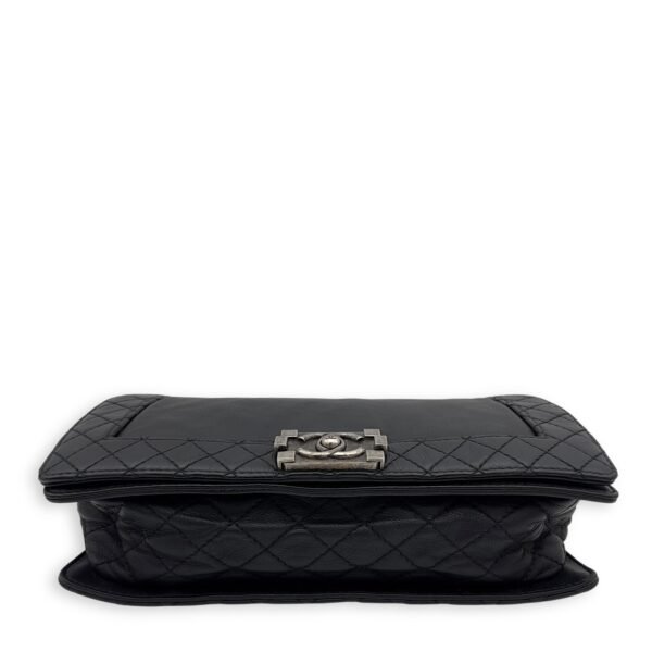 Boy Black Shoulder Bag in Calfskin, Ruthenium hardware - Image 7