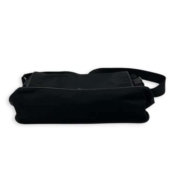 Logo Messenger Black in Nylon, Silver hardware - Image 5