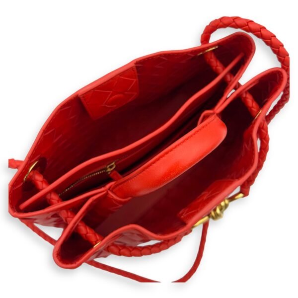 Andiamo Top Handle Bag Small Orange in Calfskin, Gold hardware - Image 6