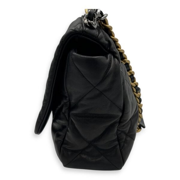 C19 Maxi Black Shoulder Bag in Lambskin, Mixed hardware - Image 4