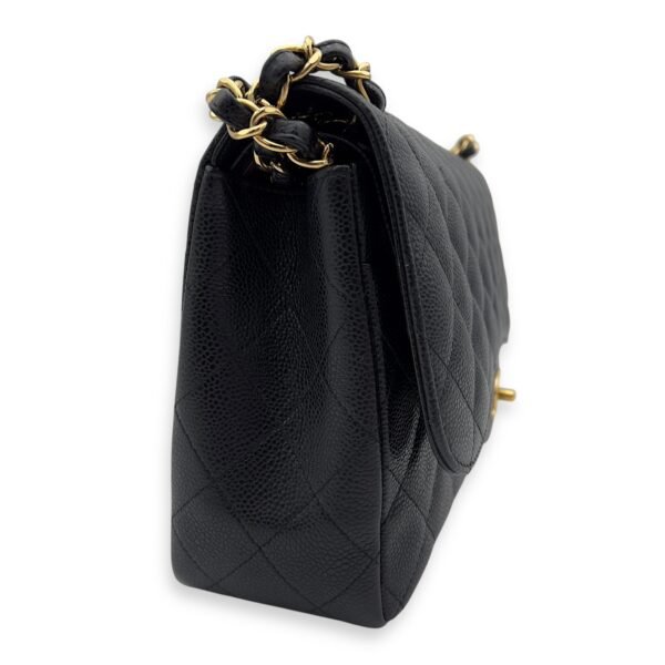 Classic Shoulder Bag Jumbo Black in Caviar Leather , Gold Hardware - Image 9