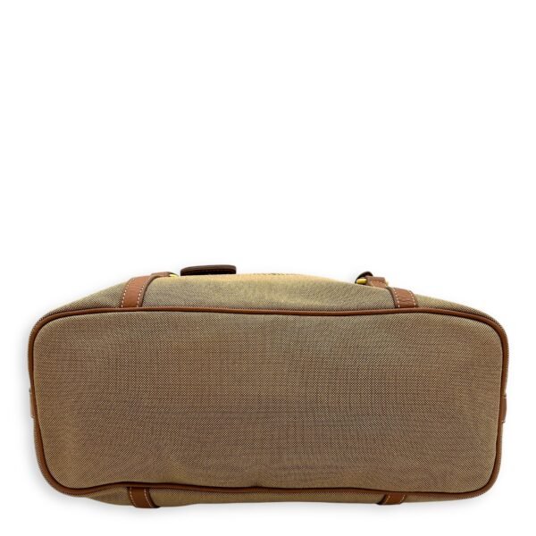 Bauletto Brown Tote Bag in Canvas, Gold hardware - Image 4