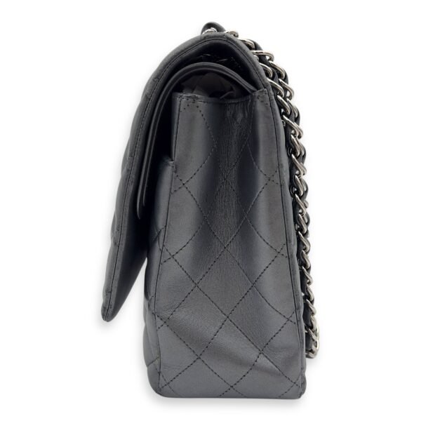 Classic Shoulder Bag Maxi Silver in Lambskin, Silver hardware - Image 3