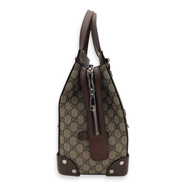 Guccissima Tote Bag Brown in Coated Canvas, Silver hardware - Image 6