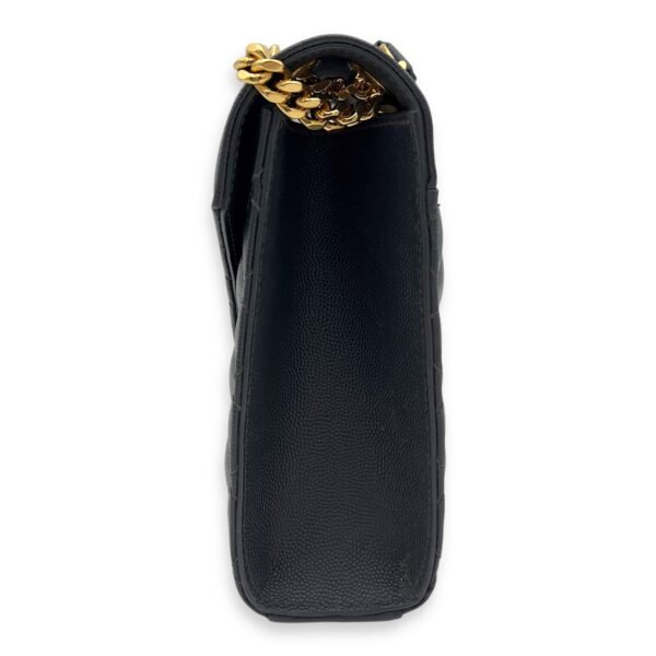 Envelope Shoulder Bag Grey in Caviar Leather, Gold hardware - Image 6
