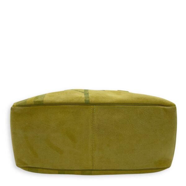 Chinese New Year Boogie Yellow Top Handle Bag in Suede Leather, Silver hardware - Image 3
