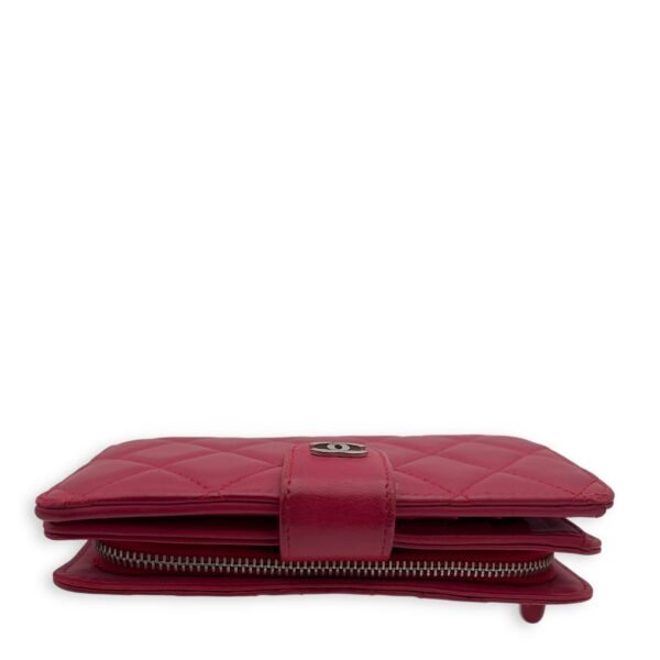 CC Wallet Pink in Lambskin, Silver hardware - Image 4