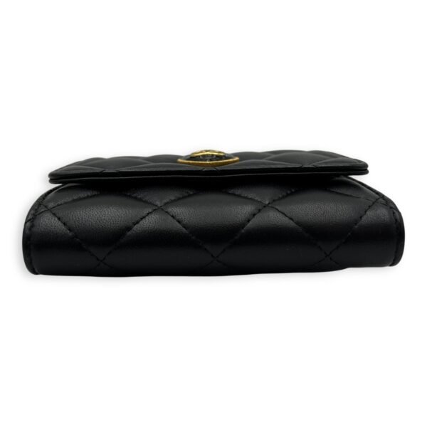 CC Heart Black Wallet in Lambskin, Gold hardware - Image 7