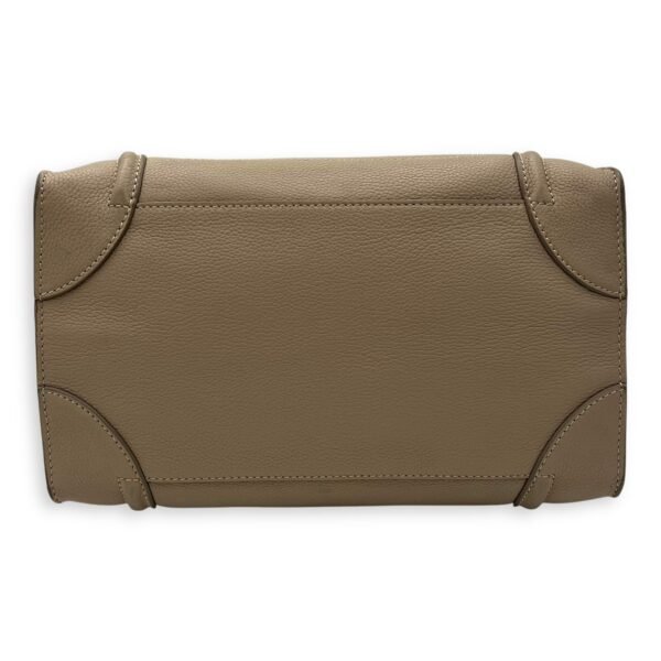 Luggage Mini Beige Top Handle Bag in Calfskin, Gold hardware - Image 5