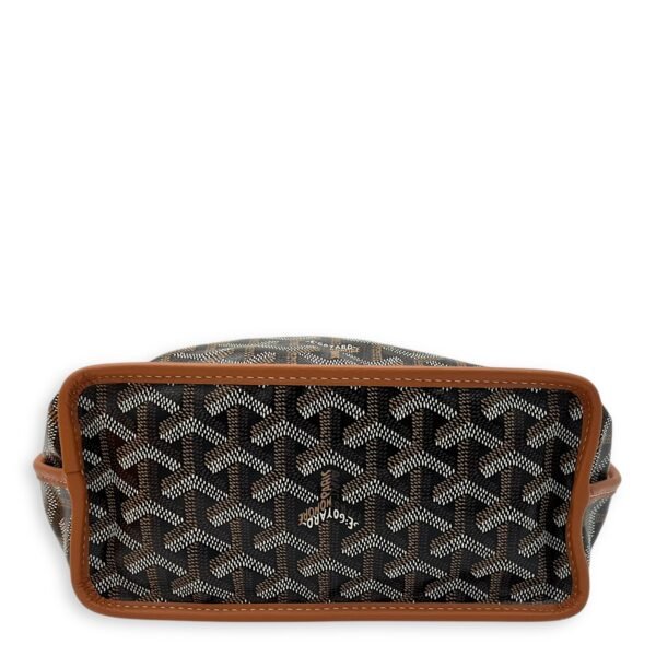 Anjou Top Handle Bag Black in Coated Canvas, Silver hardware - Image 5