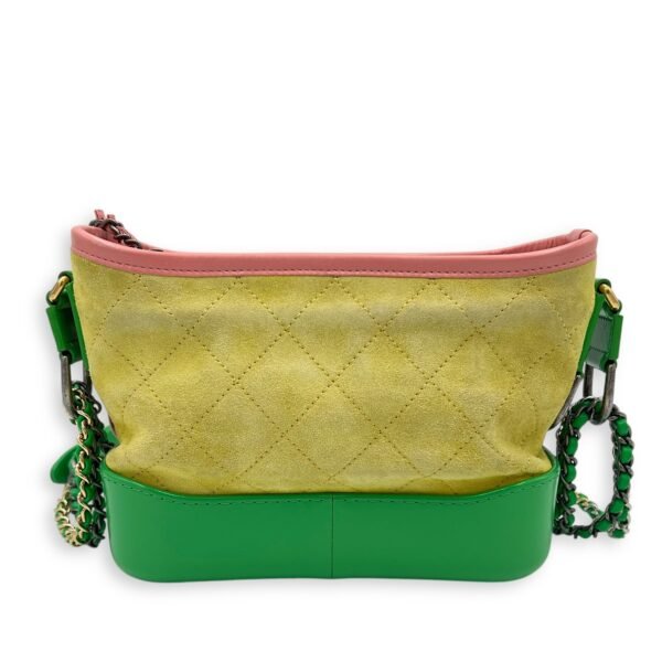 Gabrielle Crossbody Bag Small Yellow in Suede Leather, Mixed hardware - Image 2