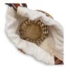 Cylinder Pocket Brown Bucket Bag in Raffia, Gold hardware - Image 6