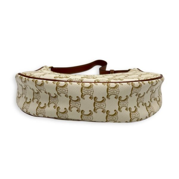 Ava Shoulder Bag White in Coated Canvas, Gold hardware - Image 5
