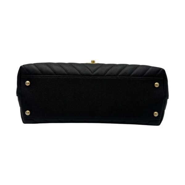 Coco Medium Black Top handle Bag in Caviar Leather, Gold hardware - Image 5