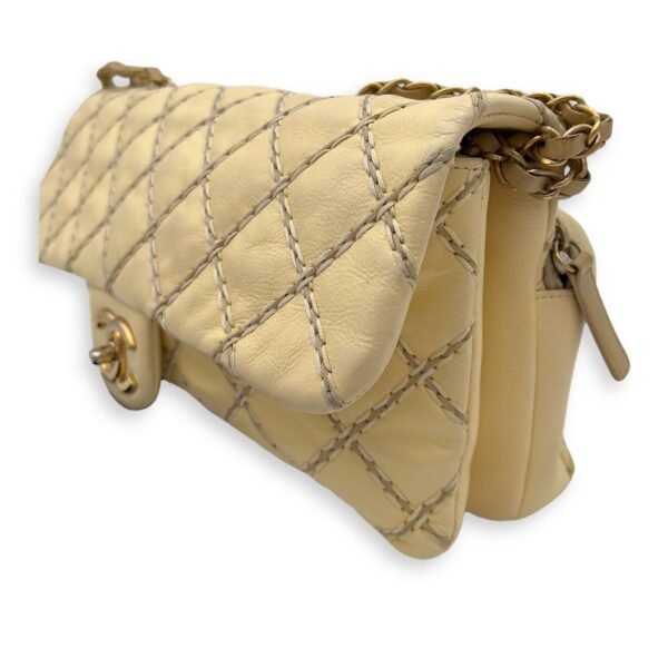 Classic Flap Stitch Shoulder bag in Calfskin, Gold Hardware - Image 3