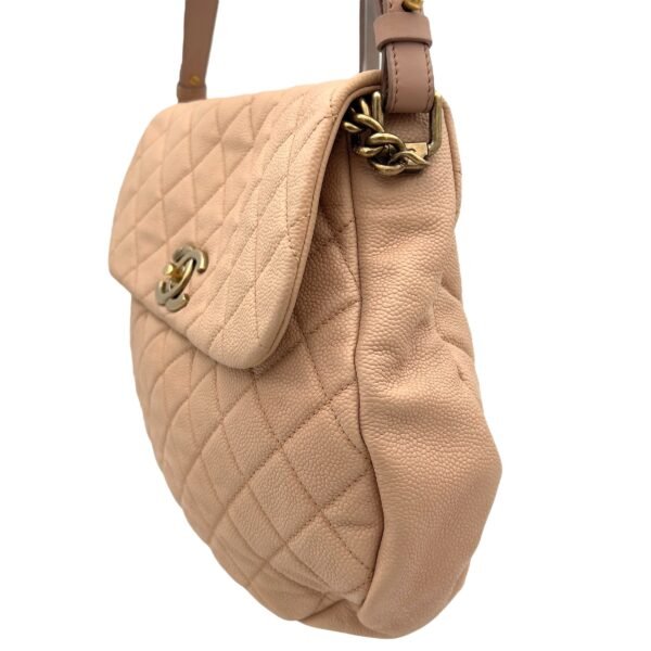 Flap Bag Beige Shoulder Bag in Lambskin, Gold hardware - Image 6