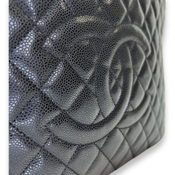 GST Black Shoulder Bag in Caviar Leather, Silver hardware - Image 6