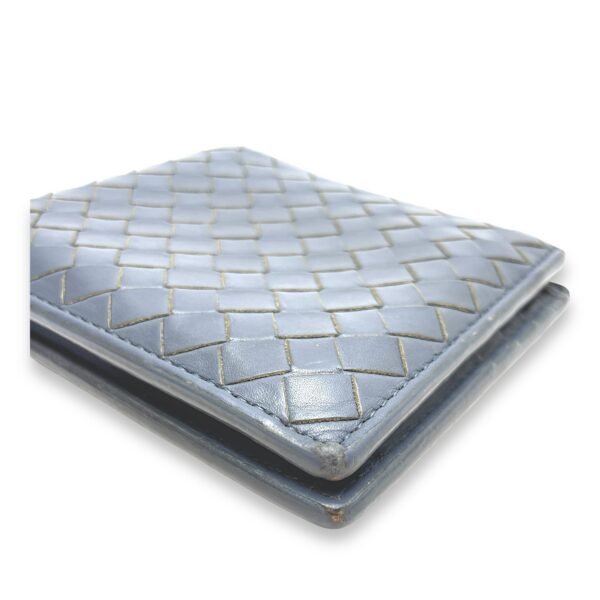 Intrecciato Compact Grey Wallet in Calfskin - Image 6