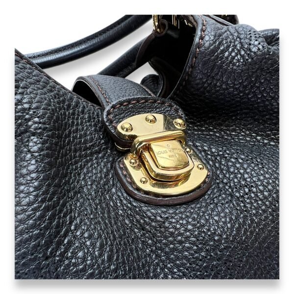 Mahina Top Handle Bag Black in Calfskin, Gold hardware - Image 6