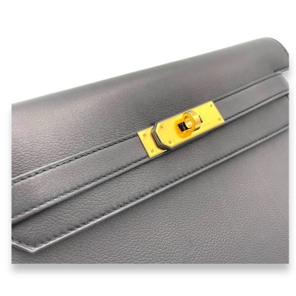 Kelly Depeches Black in Calfskin, Gold hardware - Image 6
