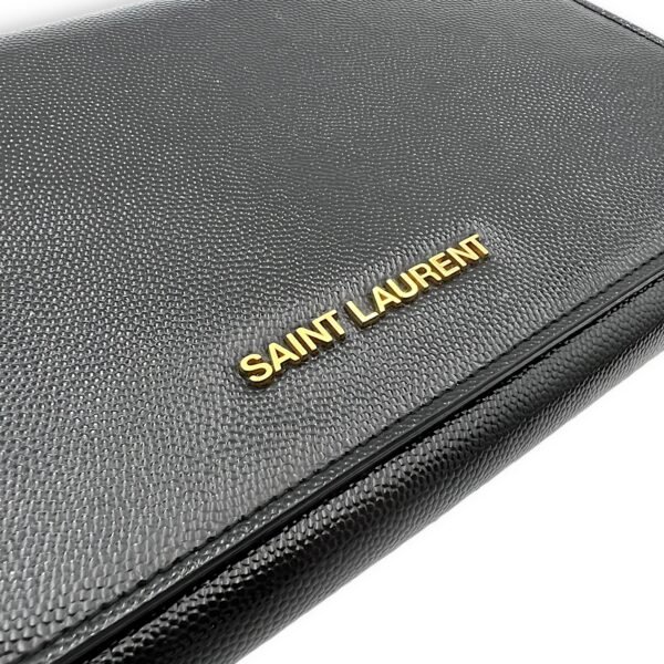 Logo Wallet On Chain Black in Patent Leather, Gold hardware - Image 6