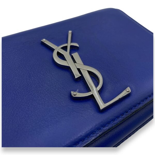 Kate Crossbody Bag Blue in Calfskin, Silver hardware - Image 6