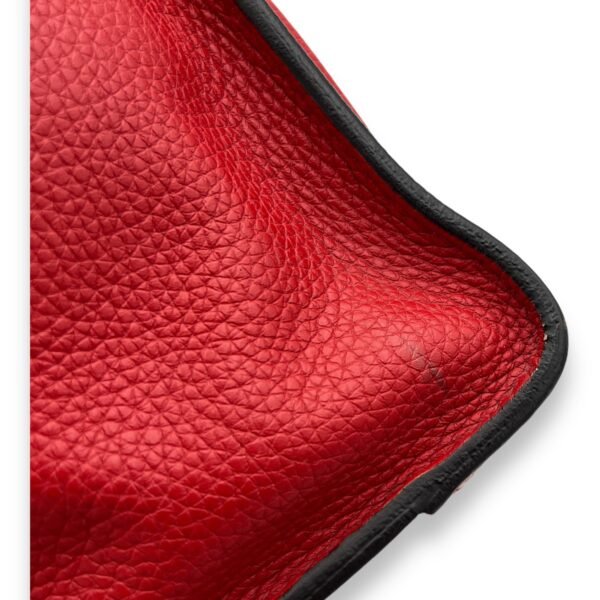 Luggage Crossbody Bag Nano Red in Calfskin, Gold hardware - Image 7