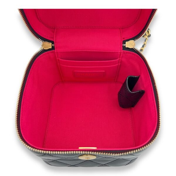 CC Vanity Bag Black in Lambskin, Gold hardware - Image 6
