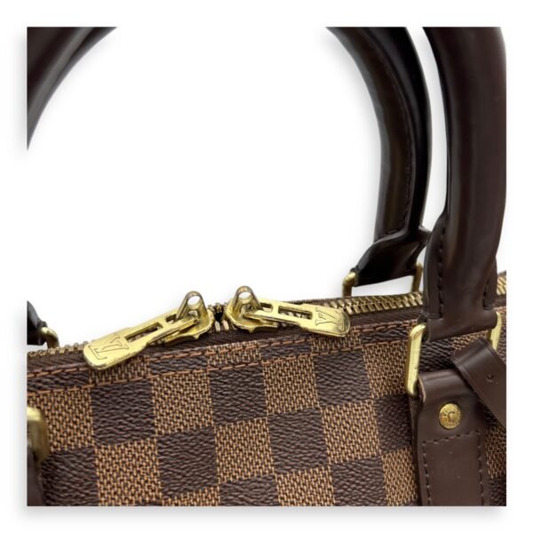 Keepall Duffle Bag 55 Damier Ebene in Coated Canvas, Gold hardware - Image 6