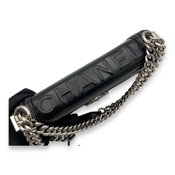 Boy Shoulder Bag Black in Calfskin, Silver hardware - Image 6