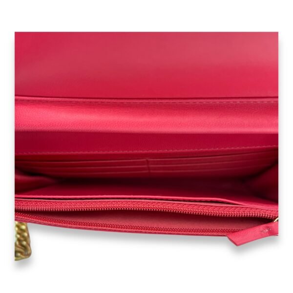 Boy Wallet On Chain Pink in Calfskin, Gold hardware - Image 6