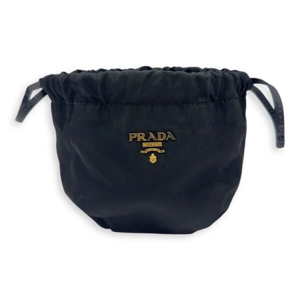 Logo Pouch Black in Nylon, Gold hardware - Image 6