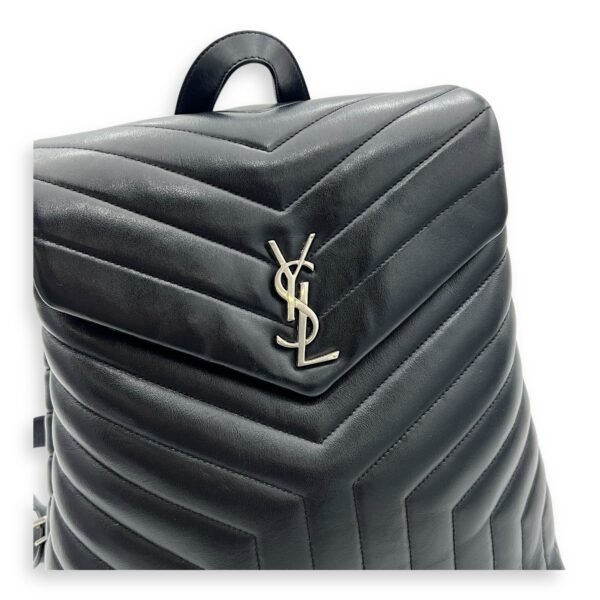 Loulou Backpack Black in Calfskin, Silver hardware - Image 8