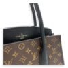Florine Brown Top Handle Bag in Canvas, Gold hardware - Image 6