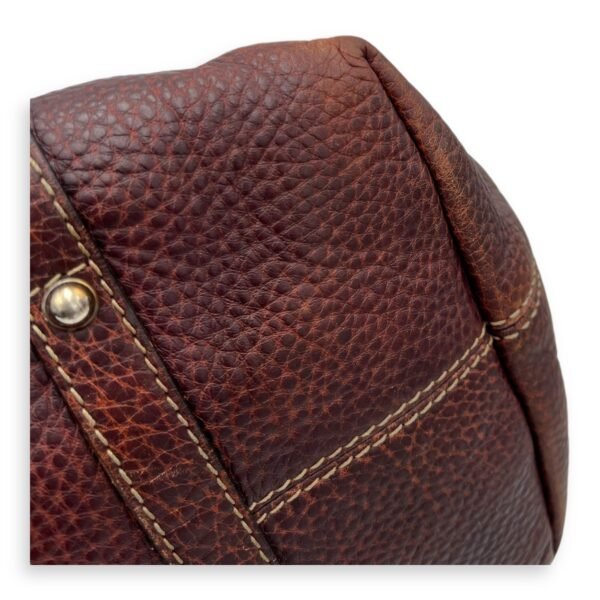 GG Tote Bag Brown in Calfskin, Silver hardware - Image 6