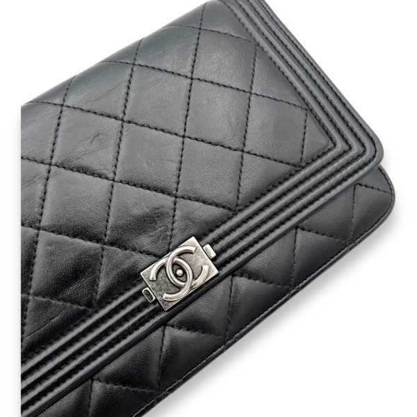 Boy Wallet On Chain Black in Lambskin, Ruthenium hardware - Image 6