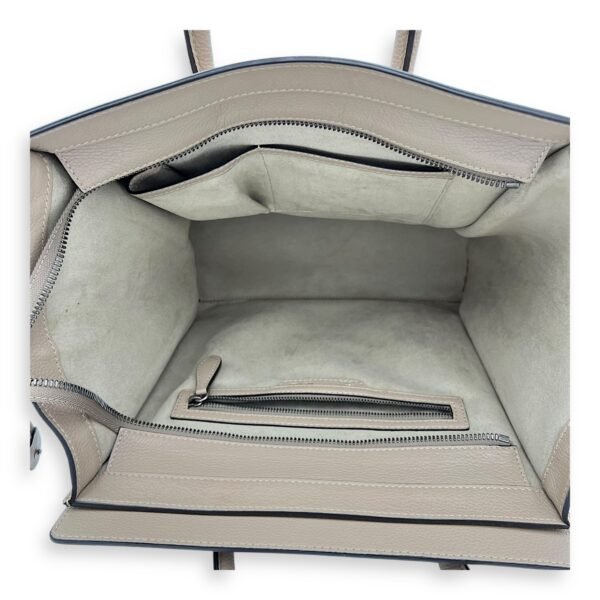 Luggage Mini Brown Top Handle Bag in Calfskin, Silver hardware - Image 6