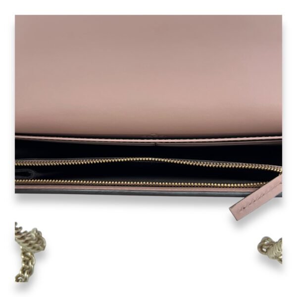 GG Bow Continental Pink Wallet On Chain in Guccissima Leather, Gold hardware - Image 6