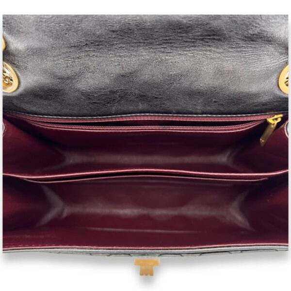 2.55 Medium Black Shoulder Bag in Calfskin, Gold hardware - Image 6