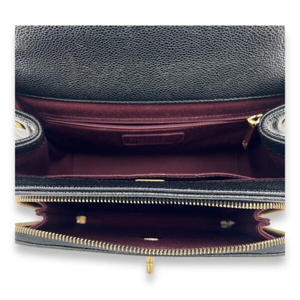 Business Affinity Medium Black Top Handle Bag in Caviar Leather, Gold hardware - Image 6