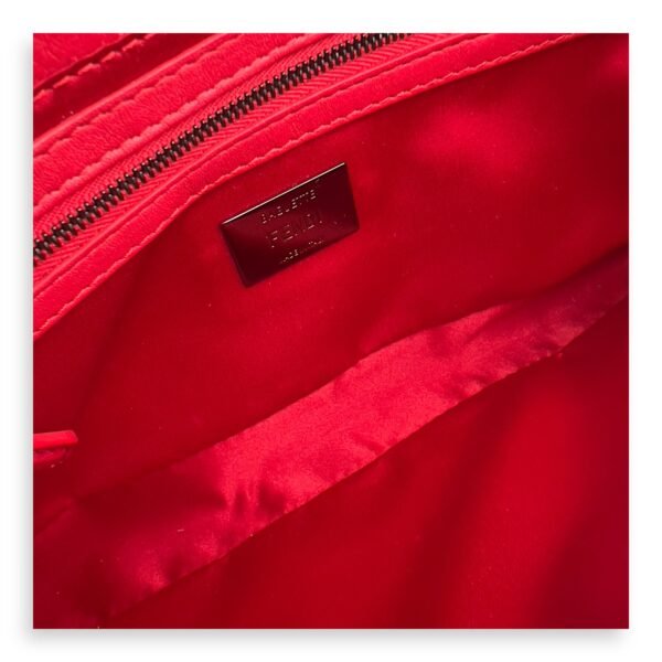 Baguette Shoulder Bag Red in Calfskin, Silver hardware - Image 6