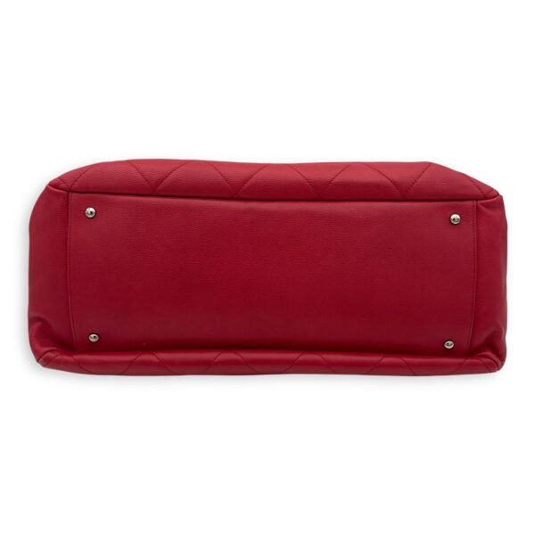 CC Tote Bag Red in Caviar Leather, Silver hardware - Image 6